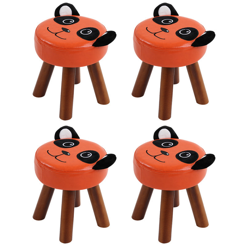 Modern Water Resistant Ottoman Specialty Shape Yellow Leather Standard 11"L x 11"W x 13"H Orange 4 Piece Set Clearhalo 'furn' 'furn_ottomans_poufs' 'Furniture' 'Living Room Furniture' 'Ottomans & Poufs' 'ottomans_poufs' 5517345