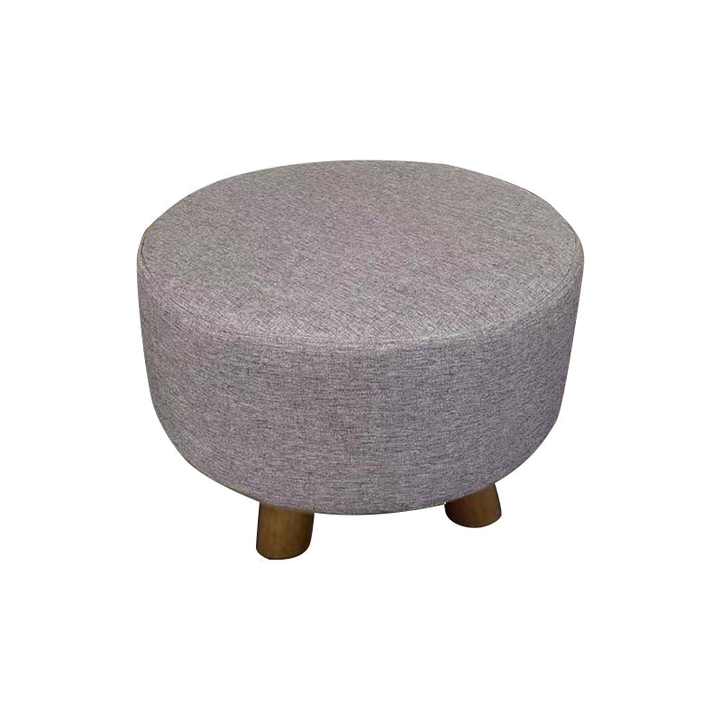 Contemporary Round Ottoman Footrest Plain Cotton Fade Resistant Sherpa Pouf Grey 1 Piece Clearhalo 'furn' 'furn_ottomans_poufs' 'Furniture' 'Living Room Furniture' 'Ottomans & Poufs' 'ottomans_poufs' 5517401