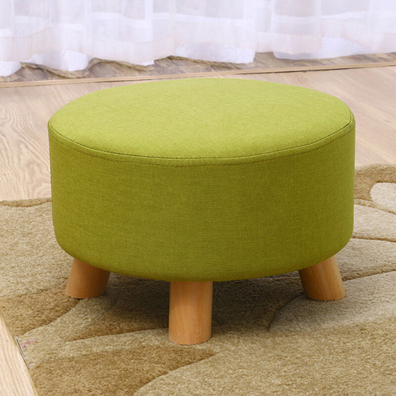Contemporary Round Ottoman Footrest Plain Cotton Fade Resistant Sherpa Pouf Clearhalo 'furn' 'furn_ottomans_poufs' 'Furniture' 'Living Room Furniture' 'Ottomans & Poufs' 'ottomans_poufs' 5517405