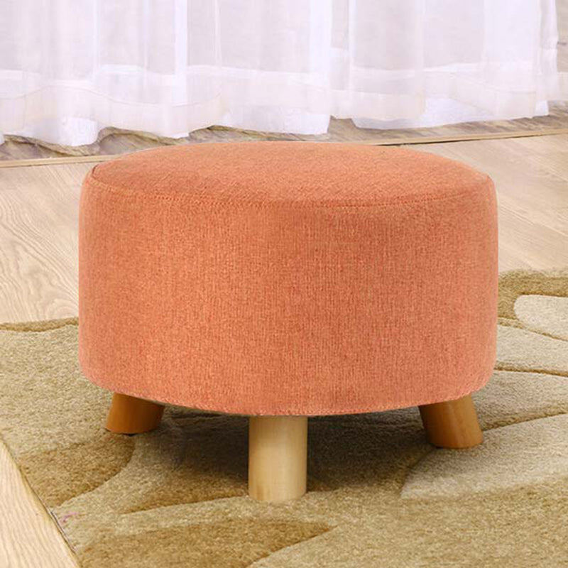 Contemporary Round Ottoman Footrest Plain Cotton Fade Resistant Sherpa Pouf Clearhalo 'furn' 'furn_ottomans_poufs' 'Furniture' 'Living Room Furniture' 'Ottomans & Poufs' 'ottomans_poufs' 5517415