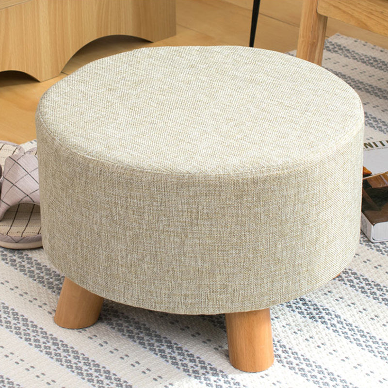 Contemporary Round Ottoman Footrest Plain Cotton Fade Resistant Sherpa Pouf Clearhalo 'furn' 'furn_ottomans_poufs' 'Furniture' 'Living Room Furniture' 'Ottomans & Poufs' 'ottomans_poufs' 5517417
