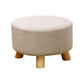 Contemporary Round Ottoman Footrest Plain Cotton Fade Resistant Sherpa Pouf White 1 Piece Clearhalo 'furn' 'furn_ottomans_poufs' 'Furniture' 'Living Room Furniture' 'Ottomans & Poufs' 'ottomans_poufs' 5517422