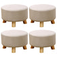Contemporary Round Ottoman Footrest Plain Cotton Fade Resistant Sherpa Pouf White 4 Piece Set Clearhalo 'furn' 'furn_ottomans_poufs' 'Furniture' 'Living Room Furniture' 'Ottomans & Poufs' 'ottomans_poufs' 5517424