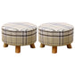 Contemporary Round Ottoman Footrest Plain Cotton Fade Resistant Sherpa Pouf Beige 2 Piece Set Clearhalo 'furn' 'furn_ottomans_poufs' 'Furniture' 'Living Room Furniture' 'Ottomans & Poufs' 'ottomans_poufs' 5517426