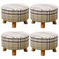 Contemporary Round Ottoman Footrest Plain Cotton Fade Resistant Sherpa Pouf Beige 4 Piece Set Clearhalo 'furn' 'furn_ottomans_poufs' 'Furniture' 'Living Room Furniture' 'Ottomans & Poufs' 'ottomans_poufs' 5517427