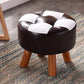 Modern Tufted Ottoman Water Resistant Genuine Leather Square Footstools Ottoman