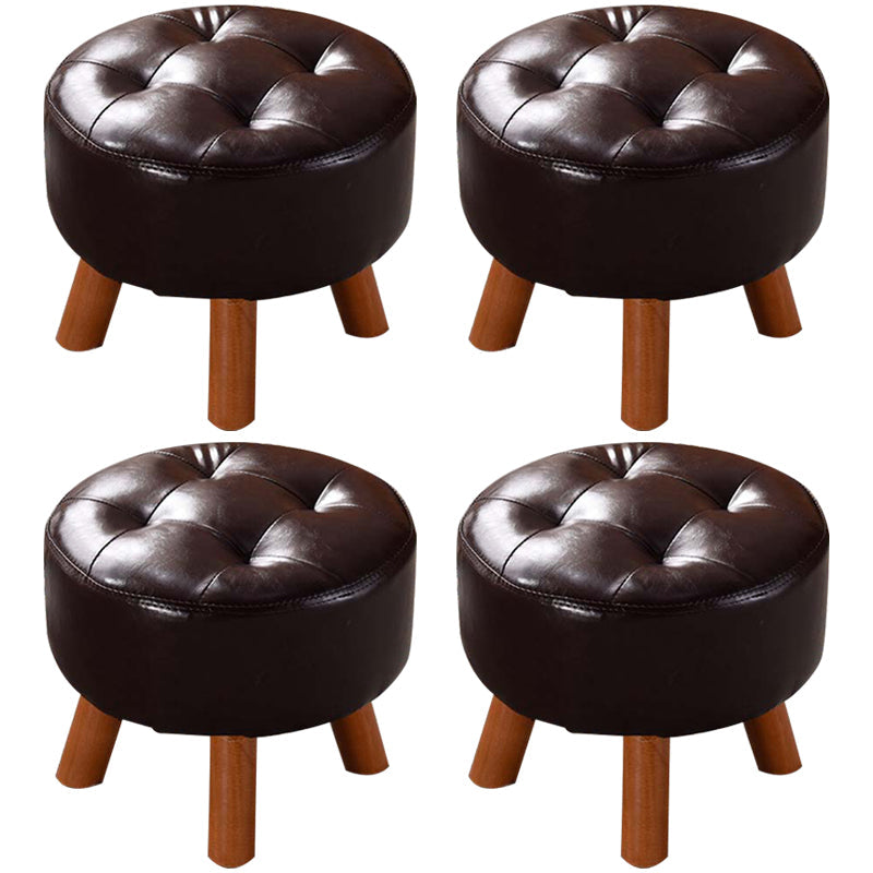 Moderne Tufted osmanische wasserfeste echte Lederquadratmeterströme Osmanische Ottomane