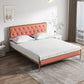 Tufted Upholstered Bed with Headboard Faux Leather Bed with Metal Legs Queen Orange Clearhalo 'Bedroom Furniture' 'Beds' 'furn' 'furn_beds' 'Furniture' 5517745