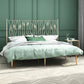 Marco de cama glamoroso metal marco rectangular cabecera de marco abierto cama estándar