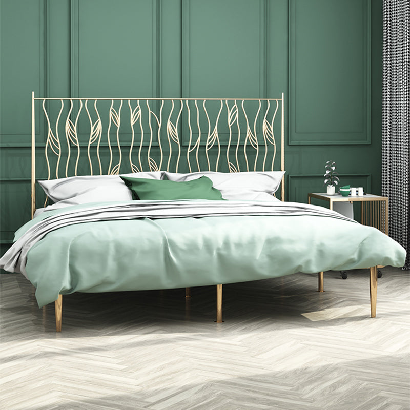 Marco de cama glamoroso metal marco rectangular cabecera de marco abierto cama estándar