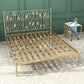 Marco de cama glamoroso metal marco rectangular cabecera de marco abierto cama estándar