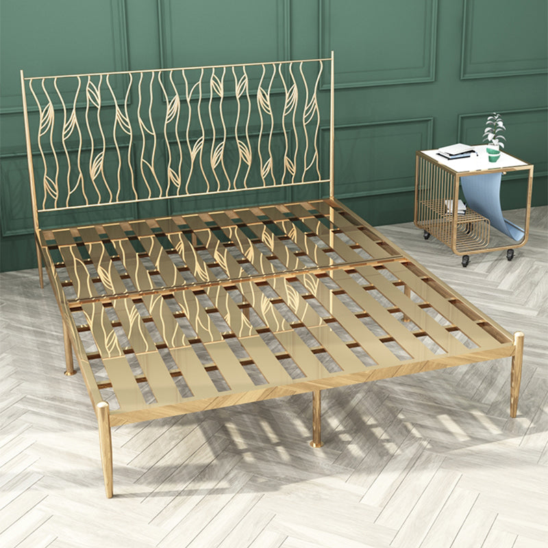 Marco de cama glamoroso metal marco rectangular cabecera de marco abierto cama estándar