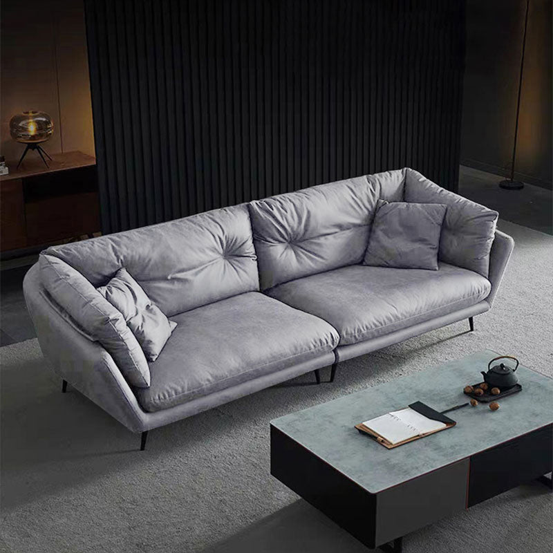 フェイクレザータフテッドコンテンポラリーフレアアームステイン耐性ソファソファ