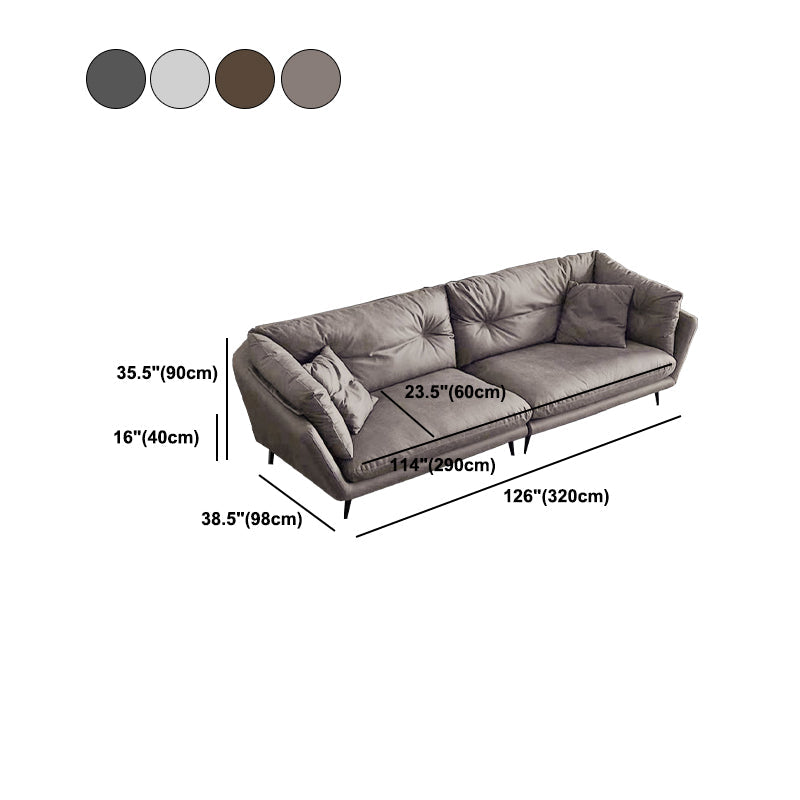 フェイクレザータフテッドコンテンポラリーフレアアームステイン耐性ソファソファ