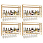 Metal Wall Mounted Wine Bottle & Glass Rack Glam Wine Rack with Stemware Holder Gold-White 4 Piece Set Clearhalo 'furn' 'furn_wine_racks' 'Furniture' 'Kitchen & Dining Furniture' 'Wine Racks' 'wine_racks' 5517953