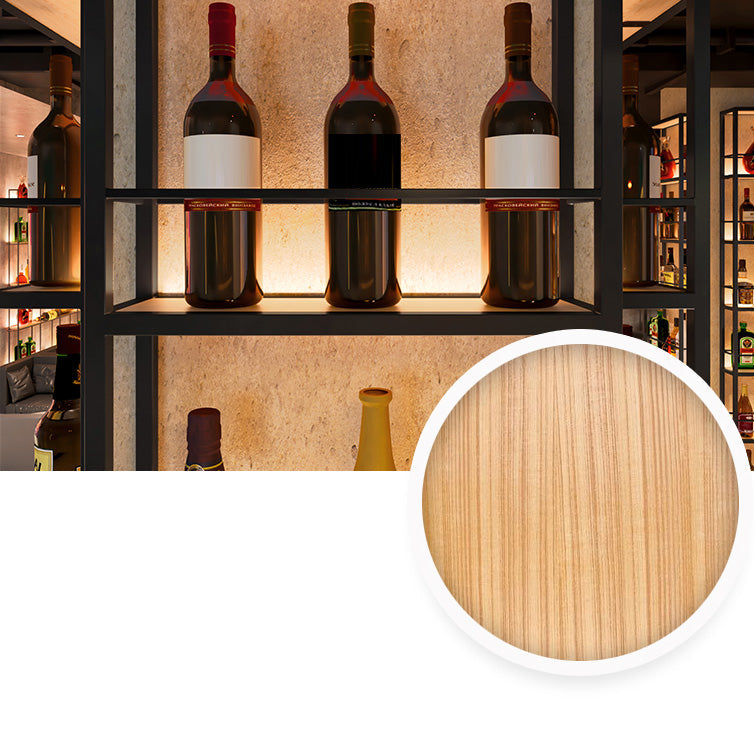 黒いモダンワインボトルホルダーフロアウッドと金属製ボトルホルダー5.9 "幅