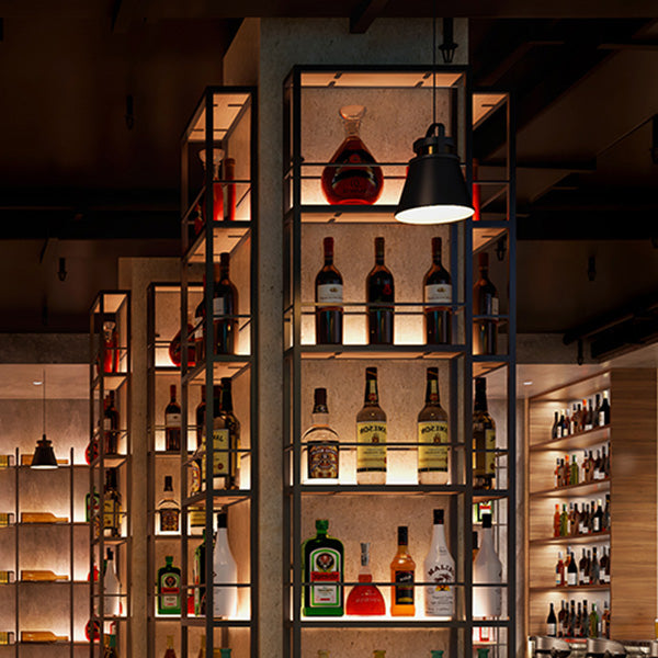 黒いモダンワインボトルホルダーフロアウッドと金属製ボトルホルダー5.9 "幅