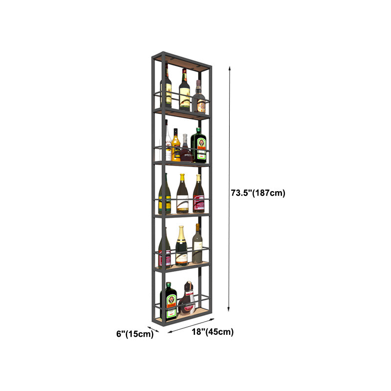 黒いモダンワインボトルホルダーフロアウッドと金属製ボトルホルダー5.9 "幅