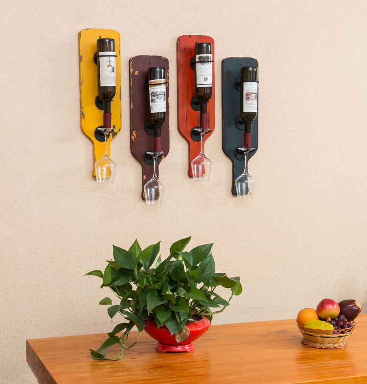 Metal Wall Mounted Wine Bottle & Glass Rack Industrial Wine Rack Clearhalo 'furn' 'furn_wine_racks' 'Furniture' 'Kitchen & Dining Furniture' 'Wine Racks' 'wine_racks' 5518076