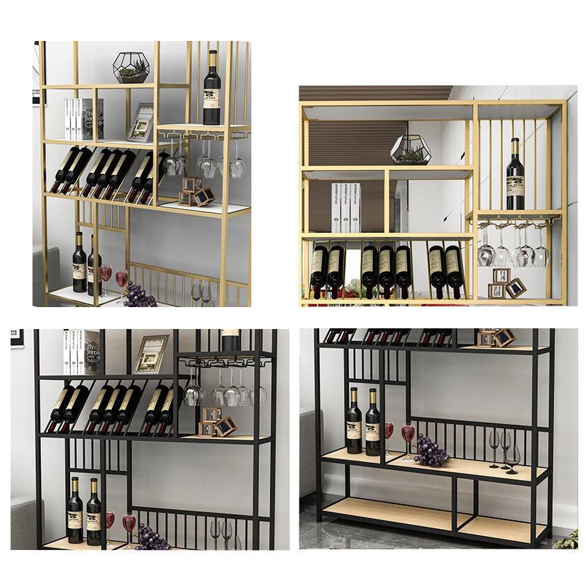 モダンメタルワインホルダーラック47.2 "x 11.8" x 70.9 "棚ワインラックフロア