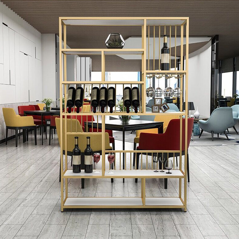 モダンメタルワインホルダーラック47.2 "x 11.8" x 70.9 "棚ワインラックフロア
