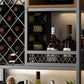 Metal Freestanding Wine Bottle & Glass Rack Industrial Wine Rack with Shelf