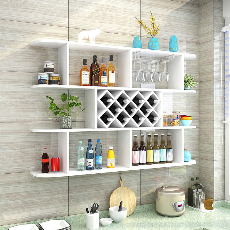 Porta del rastrello per vetro in vetro in legno fabbricato moderno scaffale di vino a parete moderna