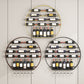 Iron Wall Mounted Wine Bottle & Glass Rack Modern Round Wine Rack