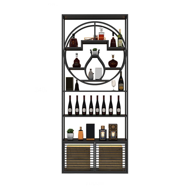 Glam Floor Wine Bottle Holder Metal Single Wine Rack in Gold/Black Black Clearhalo 'furn' 'furn_wine_racks' 'Furniture' 'Kitchen & Dining Furniture' 'Wine Racks' 'wine_racks' 5518298