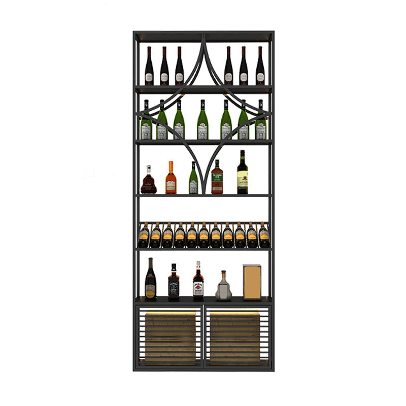 Glam Floor Wine Bottle Holder Metal Single Wine Rack in Gold/Black Textured Black Clearhalo 'furn' 'furn_wine_racks' 'Furniture' 'Kitchen & Dining Furniture' 'Wine Racks' 'wine_racks' 5518299