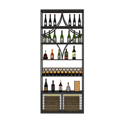 Glam Floor Wine Bottle Holder Metal Single Wine Rack in Gold/Black Textured Black Clearhalo 'furn' 'furn_wine_racks' 'Furniture' 'Kitchen & Dining Furniture' 'Wine Racks' 'wine_racks' 5518299