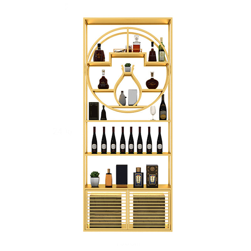 Glam Floor Wine Bottle Holder Metal Single Wine Rack in Gold/Black Gold Clearhalo 'furn' 'furn_wine_racks' 'Furniture' 'Kitchen & Dining Furniture' 'Wine Racks' 'wine_racks' 5518301