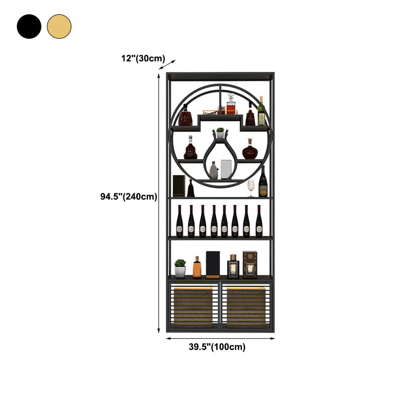 Glam Floor Wine Bottle Holder Metal Single Wine Rack in Gold/Black Clearhalo 'furn' 'furn_wine_racks' 'Furniture' 'Kitchen & Dining Furniture' 'Wine Racks' 'wine_racks' 5518310