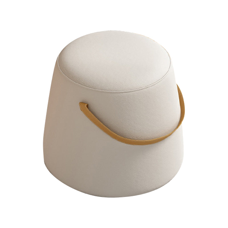 Contemporary Round Couch Ottoman Plain Cotton Water Resistant Target Pouf