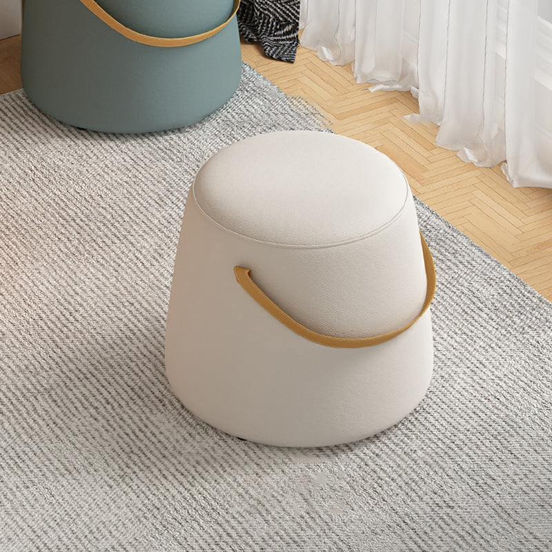 Contemporary Round Couch Ottoman Plain Cotton Water Resistant Target Pouf