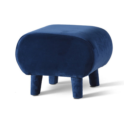 Modern Stain Resistant Standard Oval Dark Blue Velvet Indoor Pouf Dark Blue 1 Piece Clearhalo 'furn' 'furn_ottomans_poufs' 'Furniture' 'Living Room Furniture' 'Ottomans & Poufs' 'ottomans_poufs' 5518557