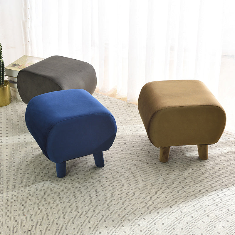 Modern Stain Resistant Standard Oval Dark Blue Velvet Indoor Pouf Clearhalo 'furn' 'furn_ottomans_poufs' 'Furniture' 'Living Room Furniture' 'Ottomans & Poufs' 'ottomans_poufs' 5518558