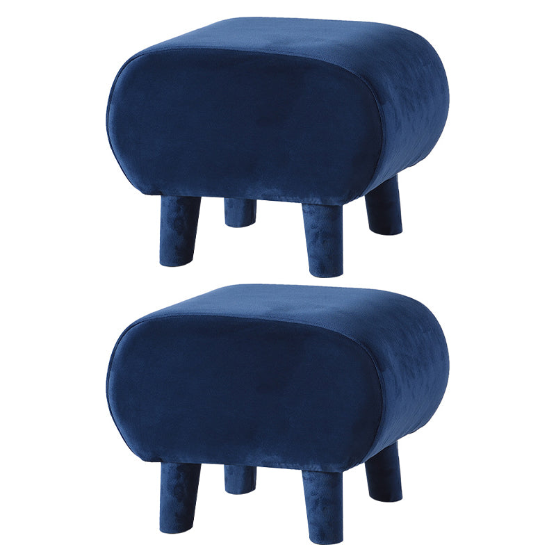 Modern Stain Resistant Standard Oval Dark Blue Velvet Indoor Pouf Dark Blue 2 Piece Set Clearhalo 'furn' 'furn_ottomans_poufs' 'Furniture' 'Living Room Furniture' 'Ottomans & Poufs' 'ottomans_poufs' 5518559