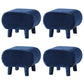 Modern Stain Resistant Standard Oval Dark Blue Velvet Indoor Pouf Dark Blue 4 Piece Set Clearhalo 'furn' 'furn_ottomans_poufs' 'Furniture' 'Living Room Furniture' 'Ottomans & Poufs' 'ottomans_poufs' 5518561