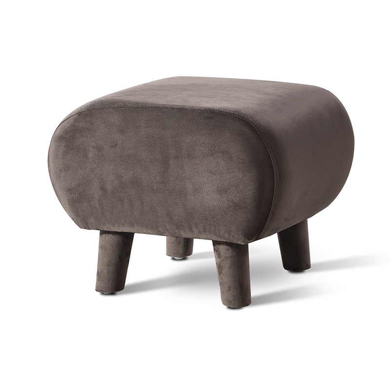 Modern Stain Resistant Standard Oval Dark Blue Velvet Indoor Pouf Dark Gray 1 Piece Clearhalo 'furn' 'furn_ottomans_poufs' 'Furniture' 'Living Room Furniture' 'Ottomans & Poufs' 'ottomans_poufs' 5518563