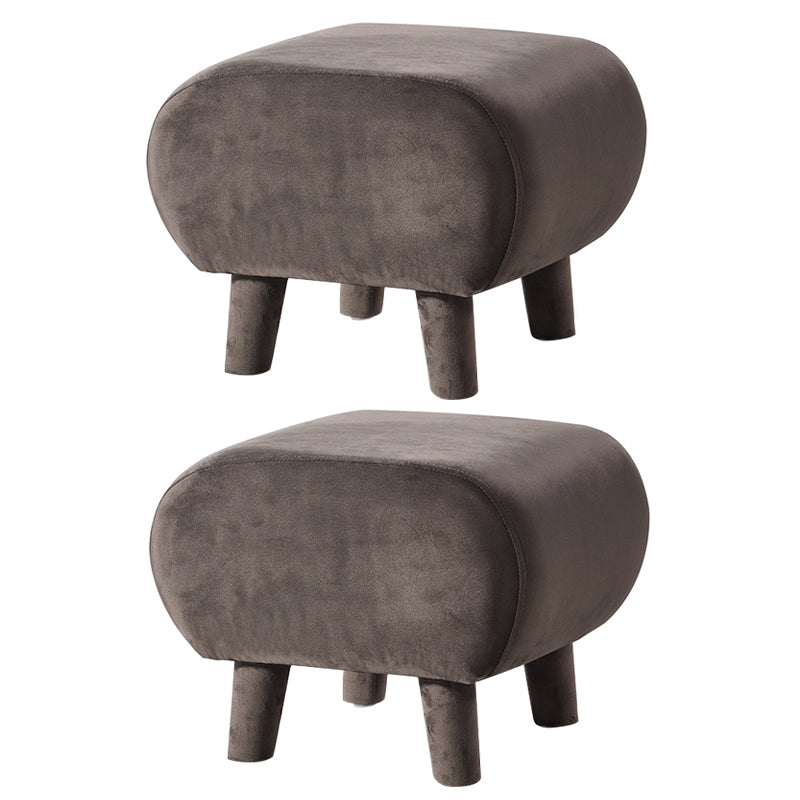 Modern Stain Resistant Standard Oval Dark Blue Velvet Indoor Pouf Dark Gray 2 Piece Set Clearhalo 'furn' 'furn_ottomans_poufs' 'Furniture' 'Living Room Furniture' 'Ottomans & Poufs' 'ottomans_poufs' 5518564
