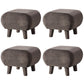 Modern Stain Resistant Standard Oval Dark Blue Velvet Indoor Pouf Dark Gray 4 Piece Set Clearhalo 'furn' 'furn_ottomans_poufs' 'Furniture' 'Living Room Furniture' 'Ottomans & Poufs' 'ottomans_poufs' 5518566