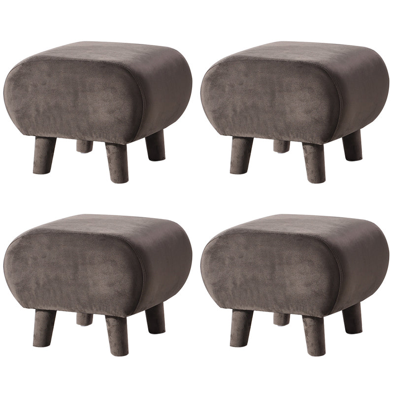 Modern Stain Resistant Standard Oval Dark Blue Velvet Indoor Pouf Dark Gray 4 Piece Set Clearhalo 'furn' 'furn_ottomans_poufs' 'Furniture' 'Living Room Furniture' 'Ottomans & Poufs' 'ottomans_poufs' 5518566