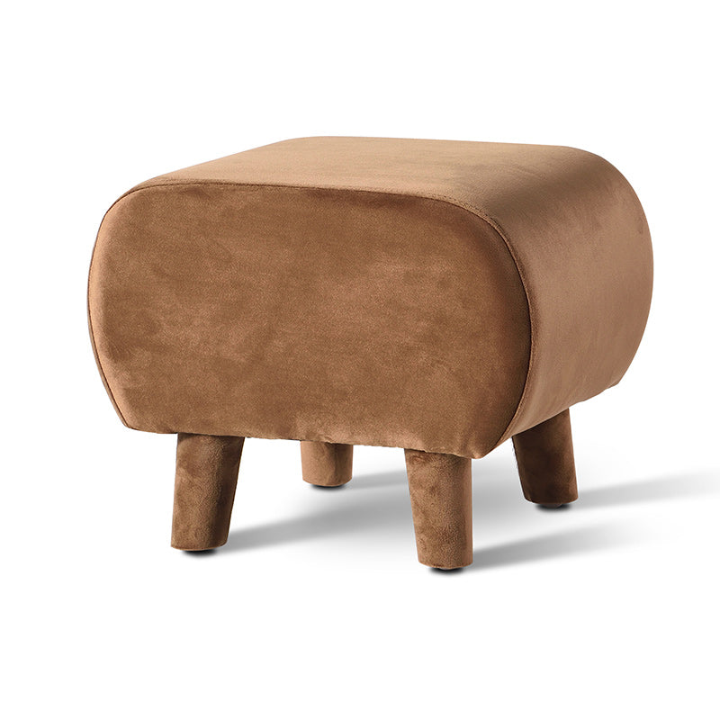 Modern Stain Resistant Standard Oval Dark Blue Velvet Indoor Pouf Camel 1 Piece Clearhalo 'furn' 'furn_ottomans_poufs' 'Furniture' 'Living Room Furniture' 'Ottomans & Poufs' 'ottomans_poufs' 5518569