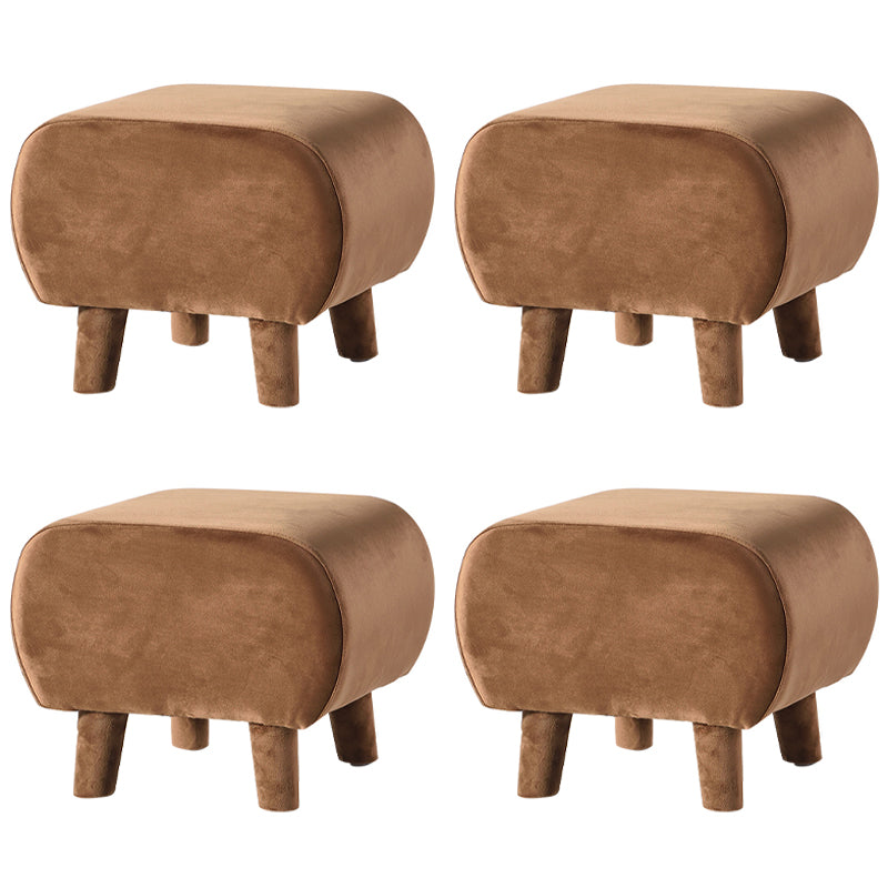 Modern Stain Resistant Standard Oval Dark Blue Velvet Indoor Pouf Camel 4 Piece Set Clearhalo 'furn' 'furn_ottomans_poufs' 'Furniture' 'Living Room Furniture' 'Ottomans & Poufs' 'ottomans_poufs' 5518572