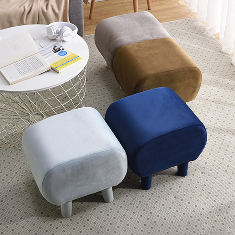 Modern Stain Resistant Standard Oval Dark Blue Velvet Indoor Pouf Clearhalo 'furn' 'furn_ottomans_poufs' 'Furniture' 'Living Room Furniture' 'Ottomans & Poufs' 'ottomans_poufs' 5518573