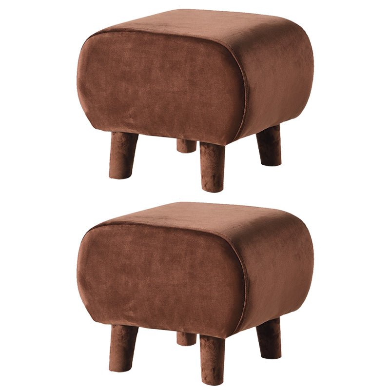 Modern Stain Resistant Standard Oval Dark Blue Velvet Indoor Pouf Brown 2 Piece Set Clearhalo 'furn' 'furn_ottomans_poufs' 'Furniture' 'Living Room Furniture' 'Ottomans & Poufs' 'ottomans_poufs' 5518576