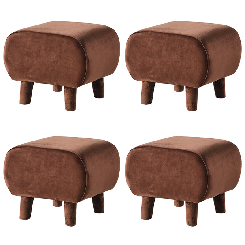 Modern Stain Resistant Standard Oval Dark Blue Velvet Indoor Pouf Brown 4 Piece Set Clearhalo 'furn' 'furn_ottomans_poufs' 'Furniture' 'Living Room Furniture' 'Ottomans & Poufs' 'ottomans_poufs' 5518579