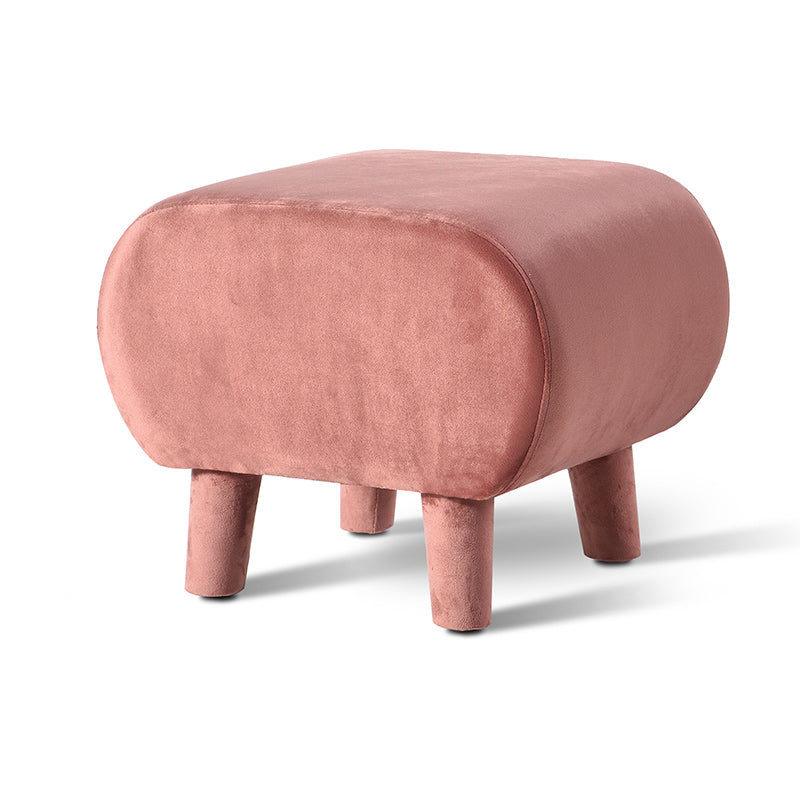 Modern Stain Resistant Standard Oval Dark Blue Velvet Indoor Pouf Pink 1 Piece Clearhalo 'furn' 'furn_ottomans_poufs' 'Furniture' 'Living Room Furniture' 'Ottomans & Poufs' 'ottomans_poufs' 5518581