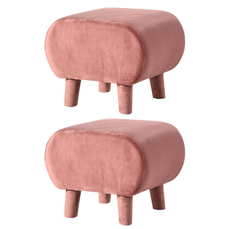 Modern Stain Resistant Standard Oval Dark Blue Velvet Indoor Pouf Pink 2 Piece Set Clearhalo 'furn' 'furn_ottomans_poufs' 'Furniture' 'Living Room Furniture' 'Ottomans & Poufs' 'ottomans_poufs' 5518582